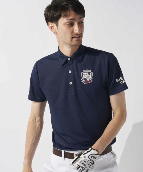 FILA GOLF(フィラゴルフ )の「【FILA GOLF:フィラゴルフ】半袖シャツ おしゃれなギフトに最適!(シャツ/ブラウス・メンズ・ホワイト/ブラック/ネイビー/ブルー・MEDIUM/LARGE/X-LARGE)」の4枚目の写真
