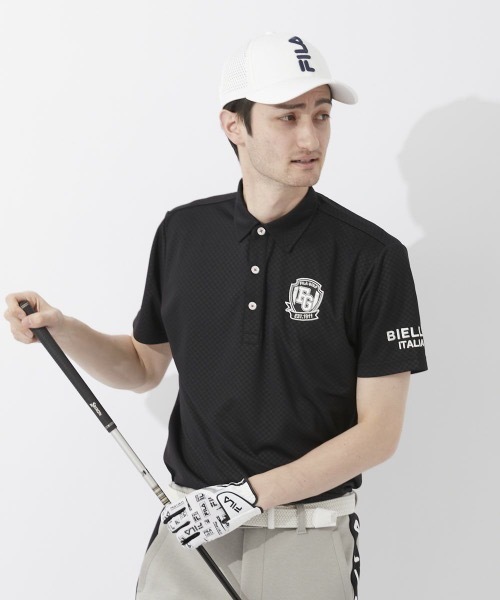 FILA GOLF(フィラゴルフ )の「【FILA GOLF:フィラゴルフ】半袖シャツ おしゃれなギフトに最適!(シャツ/ブラウス・メンズ・ホワイト/ブラック/ネイビー/ブルー・MEDIUM/LARGE/X-LARGE)」の3枚目の写真