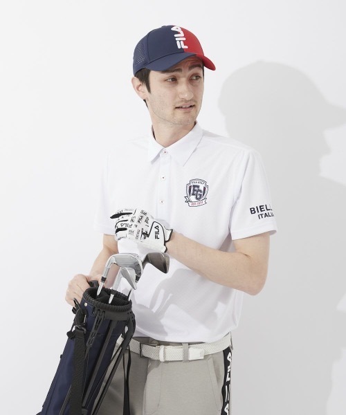FILA GOLF(フィラゴルフ )の「【FILA GOLF:フィラゴルフ】半袖シャツ おしゃれなギフトに最適!(シャツ/ブラウス・メンズ・ホワイト/ブラック/ネイビー/ブルー・MEDIUM/LARGE/X-LARGE)」の5枚目の写真