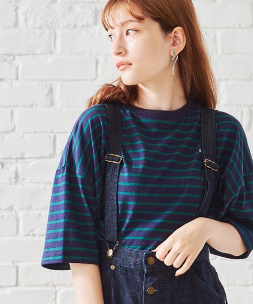 acro（アクロ）の「刺繍入りカラートップス/AC1388（Tシャツ/カットソー・レディース・ライトブルー/ブラック/ベージュ/ネイビー/ブラック×ホワイト・ﾌﾘ-）」の5枚目の写真