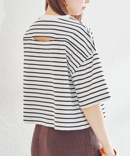 acro（アクロ）の「刺繍入りカラートップス/AC1388（Tシャツ/カットソー・レディース・ライトブルー/ブラック/ベージュ/ネイビー/ブラック×ホワイト・ﾌﾘ-）」の19枚目の写真