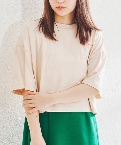 acro（アクロ）の「刺繍入りカラートップス/AC1388（Tシャツ/カットソー・レディース・ライトブルー/ブラック/ベージュ/ネイビー/ブラック×ホワイト・ﾌﾘ-）」の6枚目の写真