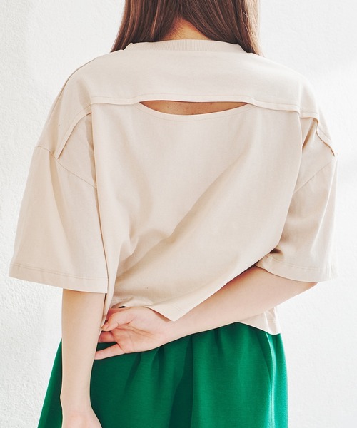 acro（アクロ）の「刺繍入りカラートップス/AC1388（Tシャツ/カットソー・レディース・ライトブルー/ブラック/ベージュ/ネイビー/ブラック×ホワイト・ﾌﾘ-）」の13枚目の写真