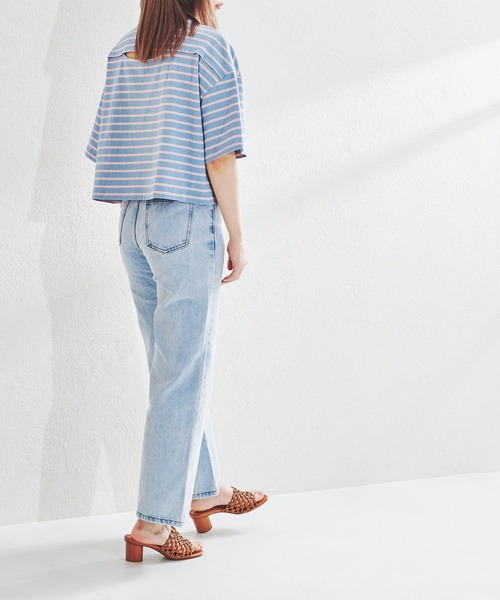 acro（アクロ）の「刺繍入りカラートップス/AC1388（Tシャツ/カットソー・レディース・ライトブルー/ブラック/ベージュ/ネイビー/ブラック×ホワイト・ﾌﾘ-）」の20枚目の写真