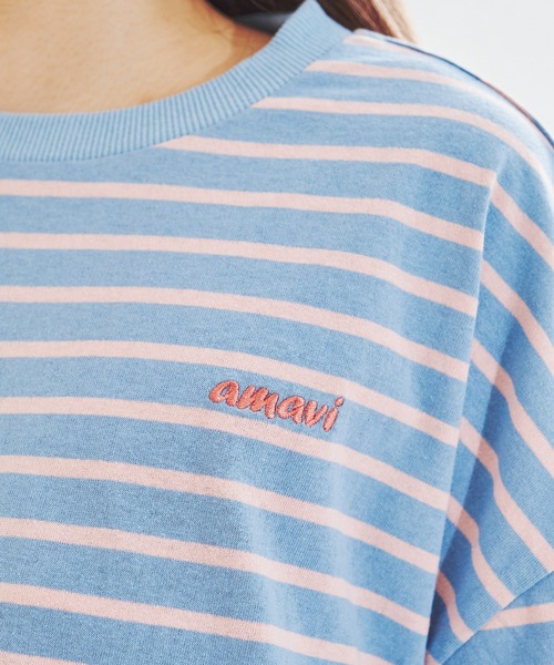 acro（アクロ）の「刺繍入りカラートップス/AC1388（Tシャツ/カットソー・レディース・ライトブルー/ブラック/ベージュ/ネイビー/ブラック×ホワイト・ﾌﾘ-）」の17枚目の写真