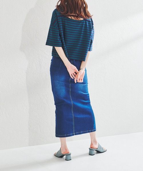 acro（アクロ）の「刺繍入りカラートップス/AC1388（Tシャツ/カットソー・レディース・ライトブルー/ブラック/ベージュ/ネイビー/ブラック×ホワイト・ﾌﾘ-）」の11枚目の写真