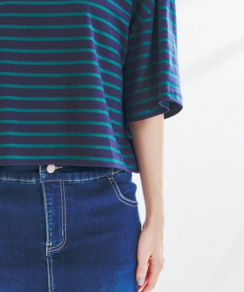 acro（アクロ）の「刺繍入りカラートップス/AC1388（Tシャツ/カットソー・レディース・ライトブルー/ブラック/ベージュ/ネイビー/ブラック×ホワイト・ﾌﾘ-）」の18枚目の写真