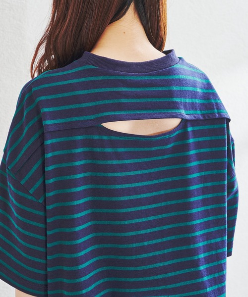 acro（アクロ）の「刺繍入りカラートップス/AC1388（Tシャツ/カットソー・レディース・ライトブルー/ブラック/ベージュ/ネイビー/ブラック×ホワイト・ﾌﾘ-）」の15枚目の写真