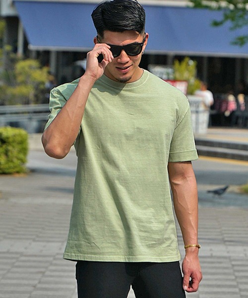 JOKER（ジョーカー）の「ルーズシルエット ピグメント ロールアップ 無地 Tシャツ（Tシャツ/カットソー・メンズ・オレンジ/グリーン/ブルー/ブラック/アイボリー・M/XL/L）」の3枚目の写真