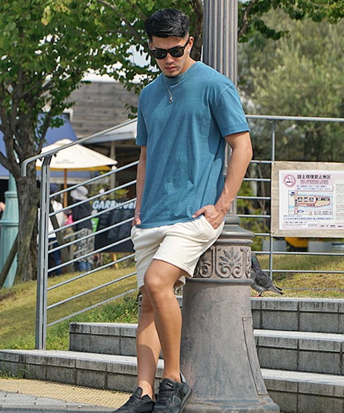 JOKER（ジョーカー）の「ルーズシルエット ピグメント ロールアップ 無地 Tシャツ（Tシャツ/カットソー・メンズ・オレンジ/グリーン/ブルー/ブラック/アイボリー・M/XL/L）」の14枚目の写真