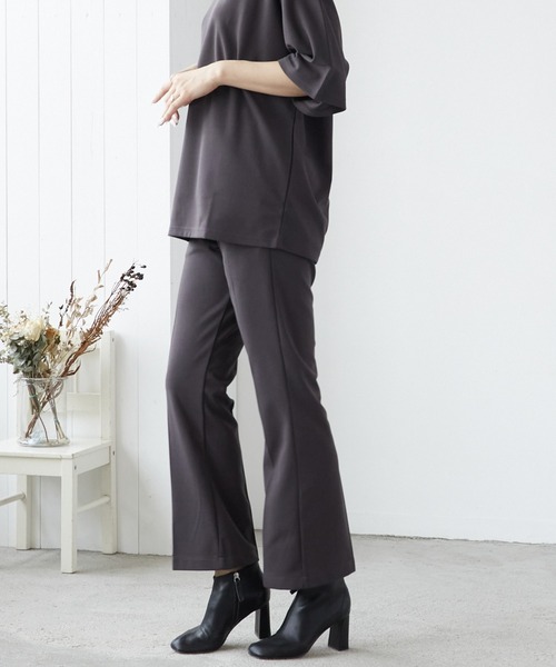 VIBGYOR(ヴィブジョー)の「VIBGYOR Select/梨地センターフレアパンツ(BL)(スラックス・メンズ・チャコールグレー/ブラック/グレイッシュベージュ・LARGE/MEDIUM)」の1枚目の写真