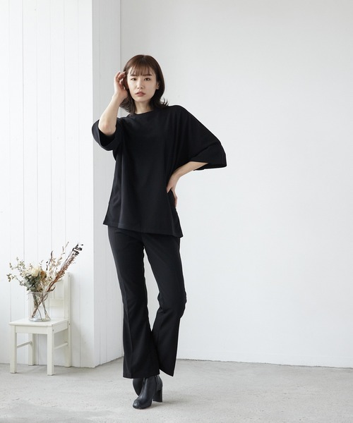 VIBGYOR(ヴィブジョー)の「VIBGYOR Select/梨地センターフレアパンツ(BL)(スラックス・メンズ・チャコールグレー/ブラック/グレイッシュベージュ・LARGE/MEDIUM)」の7枚目の写真