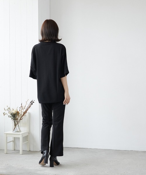 VIBGYOR(ヴィブジョー)の「VIBGYOR Select/梨地センターフレアパンツ(BL)(スラックス・メンズ・チャコールグレー/ブラック/グレイッシュベージュ・LARGE/MEDIUM)」の9枚目の写真