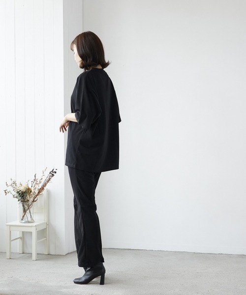 VIBGYOR(ヴィブジョー)の「VIBGYOR Select/梨地センターフレアパンツ(BL)(スラックス・メンズ・チャコールグレー/ブラック/グレイッシュベージュ・LARGE/MEDIUM)」の10枚目の写真