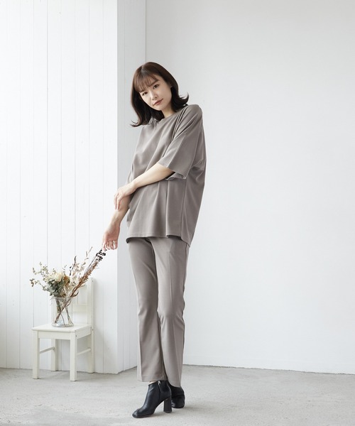 VIBGYOR(ヴィブジョー)の「VIBGYOR Select/梨地センターフレアパンツ(BL)(スラックス・メンズ・チャコールグレー/ブラック/グレイッシュベージュ・LARGE/MEDIUM)」の12枚目の写真