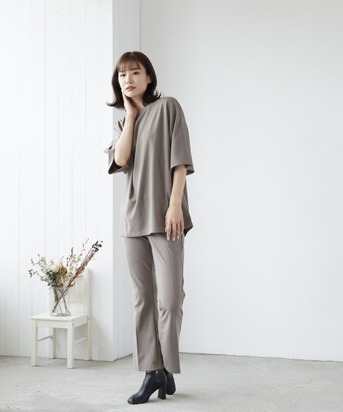 VIBGYOR(ヴィブジョー)の「VIBGYOR Select/梨地センターフレアパンツ(BL)(スラックス・メンズ・チャコールグレー/ブラック/グレイッシュベージュ・LARGE/MEDIUM)」の13枚目の写真