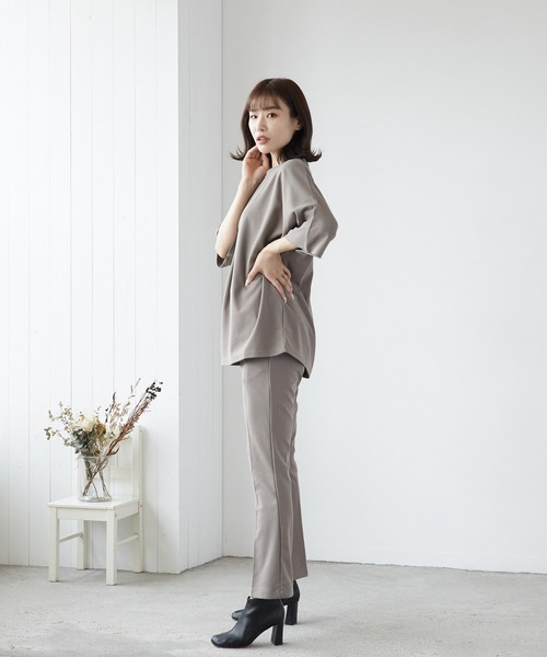 VIBGYOR(ヴィブジョー)の「VIBGYOR Select/梨地センターフレアパンツ(BL)(スラックス・メンズ・チャコールグレー/ブラック/グレイッシュベージュ・LARGE/MEDIUM)」の15枚目の写真
