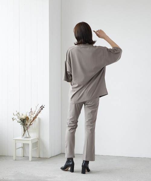 VIBGYOR(ヴィブジョー)の「VIBGYOR Select/梨地センターフレアパンツ(BL)(スラックス・メンズ・チャコールグレー/ブラック/グレイッシュベージュ・LARGE/MEDIUM)」の16枚目の写真