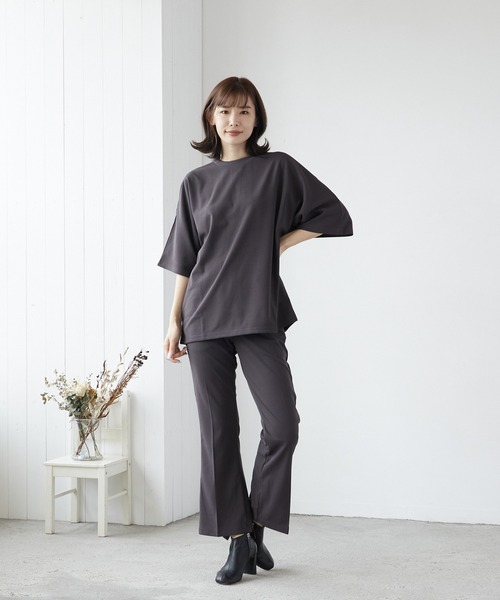 VIBGYOR(ヴィブジョー)の「VIBGYOR Select/梨地センターフレアパンツ(BL)(スラックス・メンズ・チャコールグレー/ブラック/グレイッシュベージュ・LARGE/MEDIUM)」の18枚目の写真
