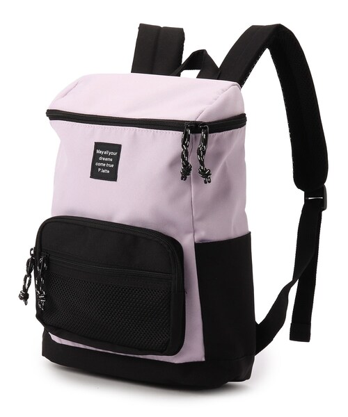 PINK-latte（ピンクラテ）の「◆【容量約11L】メッシュポケットボックスリュック（バックパック/リュック・キッズ・ブラック/ライトパープル/アイボリー・00）」の3枚目の写真