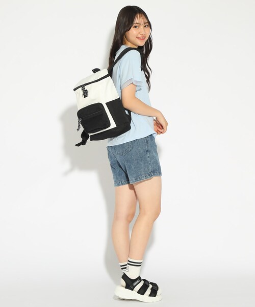 PINK-latte（ピンクラテ）の「◆【容量約11L】メッシュポケットボックスリュック（バックパック/リュック・キッズ・ブラック/ライトパープル/アイボリー・00）」の11枚目の写真