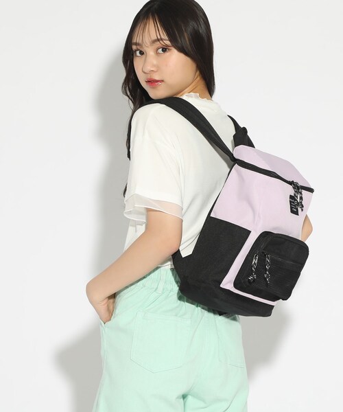 PINK-latte（ピンクラテ）の「◆【容量約11L】メッシュポケットボックスリュック（バックパック/リュック・キッズ・ブラック/ライトパープル/アイボリー・00）」の16枚目の写真