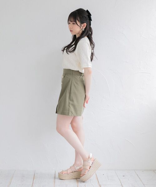 ems excite(エムズエキサイト)の「サイドスリットミニSK(スカート・レディース・ブラック/ダークグリーン/アイボリー・FREE)」の20枚目の写真