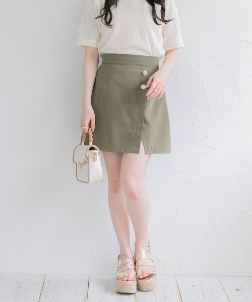 ems excite(エムズエキサイト)の「サイドスリットミニSK(スカート・レディース・ブラック/ダークグリーン/アイボリー・FREE)」の22枚目の写真