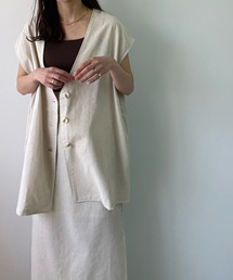 リネンノーカラージレ