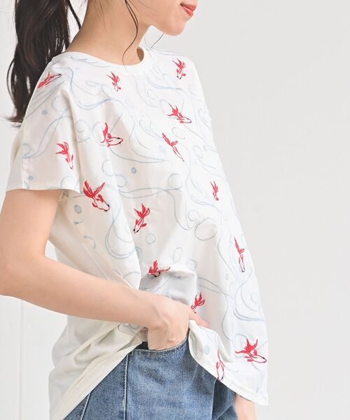 rps（アールピーエス）の「前身布帛刺繍切替カットプルオーバー（Tシャツ/カットソー・レディース・ライトグレー/ネイビー/オフホワイト/ホワイト系その他2・M）」の21枚目の写真