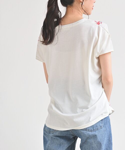 rps（アールピーエス）の「前身布帛刺繍切替カットプルオーバー（Tシャツ/カットソー・レディース・ライトグレー/ネイビー/オフホワイト/ホワイト系その他2・M）」の17枚目の写真