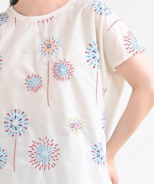 rps（アールピーエス）の「前身布帛刺繍切替カットプルオーバー（Tシャツ/カットソー・レディース・ライトグレー/ネイビー/オフホワイト/ホワイト系その他2・M）」の6枚目の写真