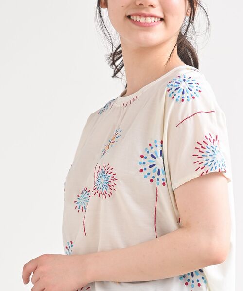 rps（アールピーエス）の「前身布帛刺繍切替カットプルオーバー（Tシャツ/カットソー・レディース・ライトグレー/ネイビー/オフホワイト/ホワイト系その他2・M）」の22枚目の写真