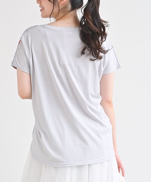 rps（アールピーエス）の「前身布帛刺繍切替カットプルオーバー（Tシャツ/カットソー・レディース・ライトグレー/ネイビー/オフホワイト/ホワイト系その他2・M）」の19枚目の写真