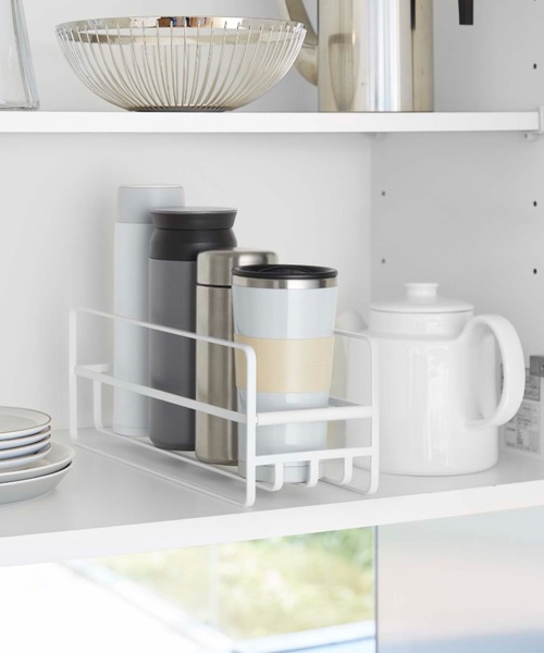 TIMELESS COMFORT（タイムレスコンフォート）の「tower　(タワー)　スリム　マグボトル＆コップラック（キッチン収納・レディース・ホワイト/ブラック・ONE SIZE）」の9枚目の写真