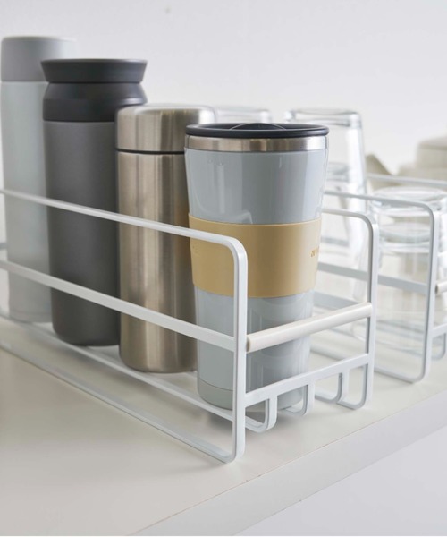 TIMELESS COMFORT（タイムレスコンフォート）の「tower　(タワー)　スリム　マグボトル＆コップラック（キッチン収納・レディース・ホワイト/ブラック・ONE SIZE）」の5枚目の写真