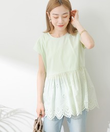 URBAN RESEARCH Sonny Label | コットンレースドッキングカットプルオーバー(Tシャツ/カットソー)