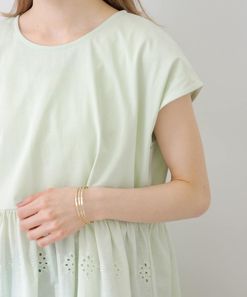 URBAN RESEARCH Sonny Label（アーバンリサーチサニーレーベル）の「コットンレースドッキングカットプルオーバー（Tシャツ/カットソー・レディース・ブラック/ミント/オフホワイト・FREE）」の12枚目の写真