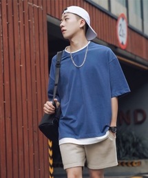 【Bl】【LAnGe】フェイクレイヤードルーズシルエットTシャツ  韓国ファッション 韓国系
