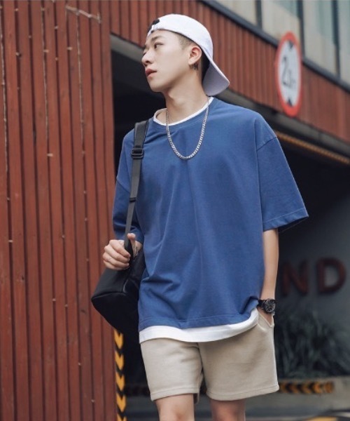 ARCHIVER(アーカイバ)の「【Bl】【LAnGe】フェイクレイヤードルーズシルエットTシャツ 韓国ファッション 韓国系(Tシャツ/カットソー・メンズ・ホワイト/ブラック/ネイビー/ブラウン/レッド系その他・LARGE/X-LARGE/MEDIUM)」の4枚目の写真
