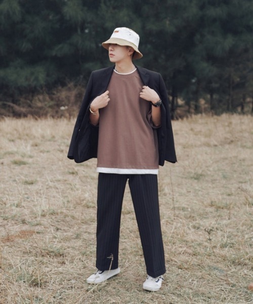 ARCHIVER(アーカイバ)の「【Bl】【LAnGe】フェイクレイヤードルーズシルエットTシャツ 韓国ファッション 韓国系(Tシャツ/カットソー・メンズ・ホワイト/ブラック/ネイビー/ブラウン/レッド系その他・LARGE/X-LARGE/MEDIUM)」の12枚目の写真