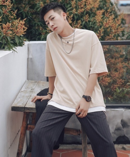 ARCHIVER(アーカイバ)の「【Bl】【LAnGe】フェイクレイヤードルーズシルエットTシャツ 韓国ファッション 韓国系(Tシャツ/カットソー・メンズ・ホワイト/ブラック/ネイビー/ブラウン/レッド系その他・LARGE/X-LARGE/MEDIUM)」の13枚目の写真
