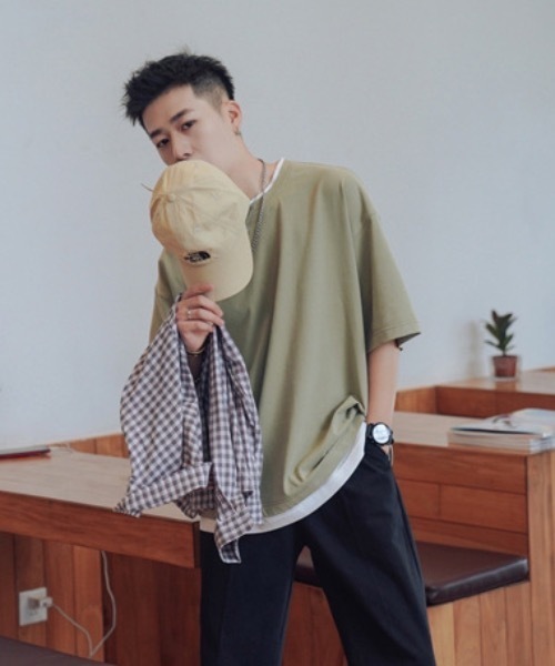 ARCHIVER(アーカイバ)の「【Bl】【LAnGe】フェイクレイヤードルーズシルエットTシャツ 韓国ファッション 韓国系(Tシャツ/カットソー・メンズ・ホワイト/ブラック/ネイビー/ブラウン/レッド系その他・LARGE/X-LARGE/MEDIUM)」の16枚目の写真