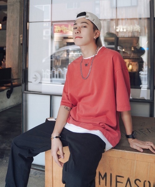 ARCHIVER(アーカイバ)の「【Bl】【LAnGe】フェイクレイヤードルーズシルエットTシャツ 韓国ファッション 韓国系(Tシャツ/カットソー・メンズ・ホワイト/ブラック/ネイビー/ブラウン/レッド系その他・LARGE/X-LARGE/MEDIUM)」の19枚目の写真
