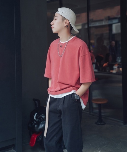 ARCHIVER(アーカイバ)の「【Bl】【LAnGe】フェイクレイヤードルーズシルエットTシャツ 韓国ファッション 韓国系(Tシャツ/カットソー・メンズ・ホワイト/ブラック/ネイビー/ブラウン/レッド系その他・LARGE/X-LARGE/MEDIUM)」の20枚目の写真