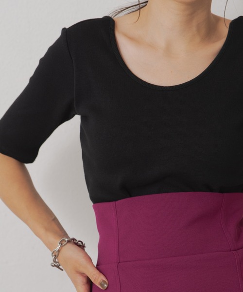 Shelly island（シェリーアイランド）の「カップ付きバックオープンTシャツ（Tシャツ/カットソー・レディース・ホワイト/ブラック・FREE）」の15枚目の写真