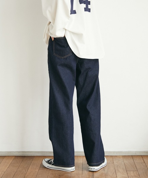 CRAFT STANDARD BOUTIQUE（クラフトスタンダードブティック）の「セミワイドパンツ　＊◆（デニムパンツ・レディース・ダークインディゴブルー/ライトインディゴブルー・S/M/L）」の2枚目の写真