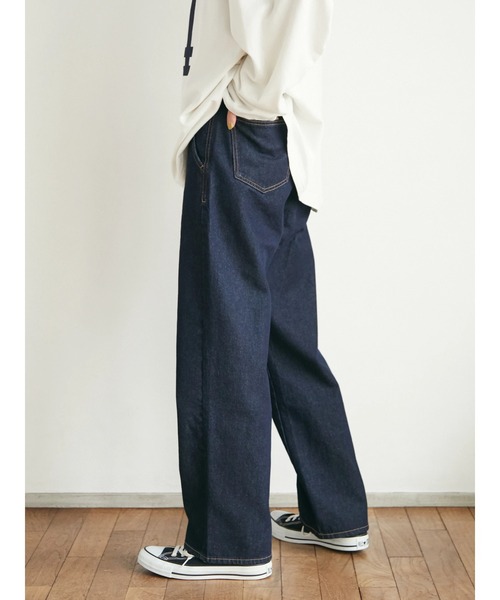 CRAFT STANDARD BOUTIQUE（クラフトスタンダードブティック）の「セミワイドパンツ　＊◆（デニムパンツ・レディース・ダークインディゴブルー/ライトインディゴブルー・S/M/L）」の12枚目の写真