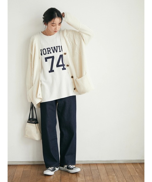 CRAFT STANDARD BOUTIQUE（クラフトスタンダードブティック）の「セミワイドパンツ　＊◆（デニムパンツ・レディース・ダークインディゴブルー/ライトインディゴブルー・S/M/L）」の14枚目の写真