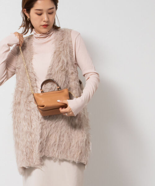 LORISTELLA(ロリステッラ)の「【LORISTELLA/ロリステッラ】チェーンショルダーミニトートバッグ(トートバッグ・レディース・ブラック/キャメル/ライトパープル/オフホワイト/グリーン・FREE)」の8枚目の写真